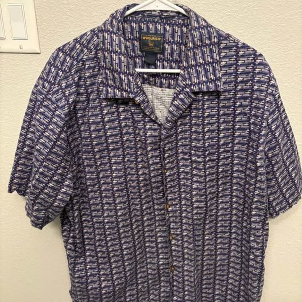 Woolrich fishing lure design button up